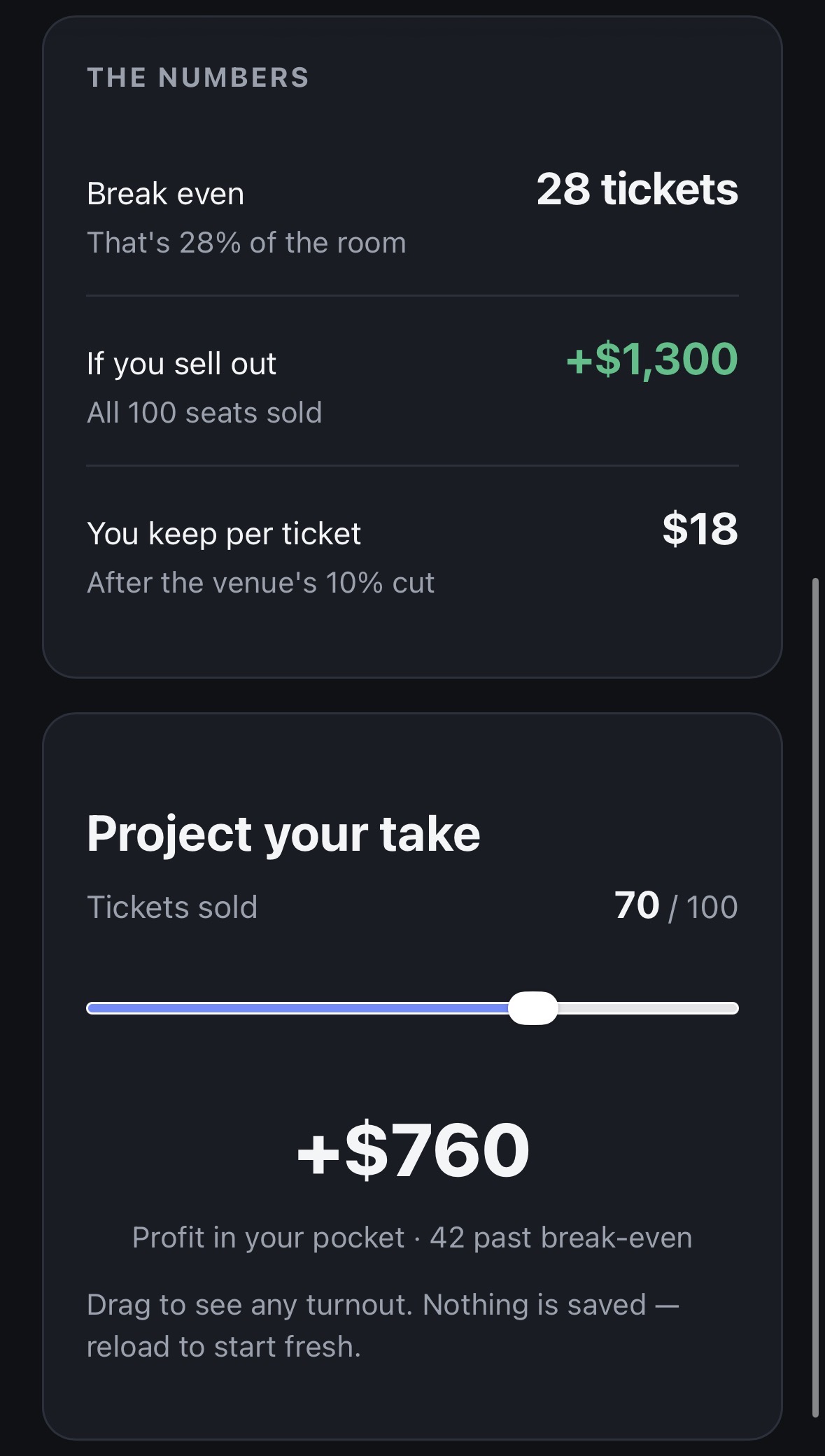 Screenshot of Show Money Calculator