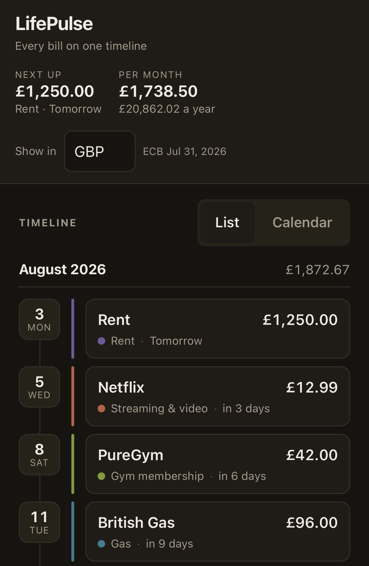 Screenshot of Life Pulse